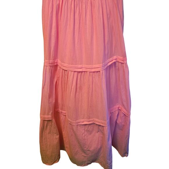 LFD pink smocked top tiered maxi dress nwt prairecore size medium - Picture 4 of 8